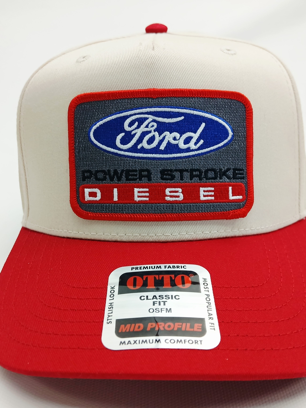 OTTO Red and Cream Ford Power Stroke Diesel Trucker Hat
